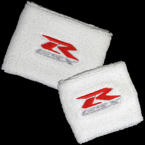 GSXR White Brake and Clutch Reservoir Cover Set