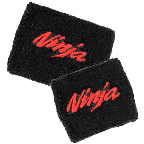 Ninja Black Red Brake and Clutch Reservoir Cover Set